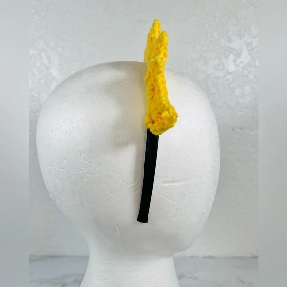 Yellow Crochet Crown Headband - Picture 3 of 5